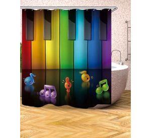 Cortina de Baño Tela Género + Forro Impermeable c17