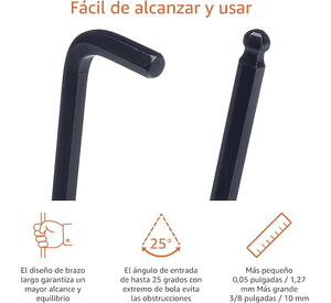 Juego Llaves Hexagonales 30 Pzs Metrico / Pulgadas Hoteche Color Naranja claro