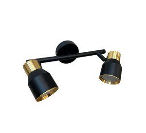 Aplique Doble Negro Dorado GU10