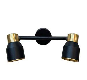 Aplique Doble Negro Dorado GU10