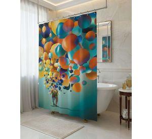 Cortina de Baño Tela Género + Forro Impermeable c39