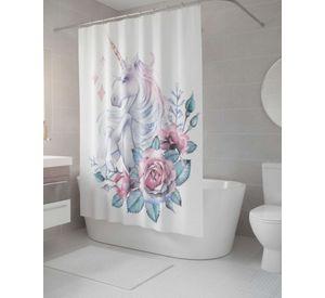 Cortina de Baño Tela Género + Forro Impermeable c35