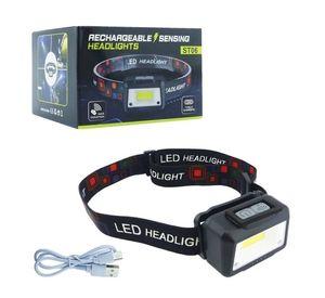 LINTERNA MINERO 1 LED COB MOD.ST06 LUZ BCA Y STROBO ROJO RECARGABLE