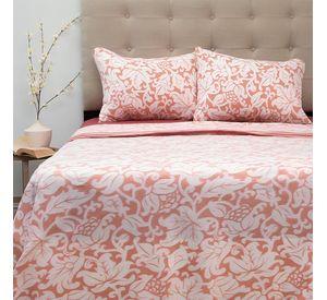 Sábanas Polar Composé 1.5 Plazas / Hojas Coral Blanco – Doral