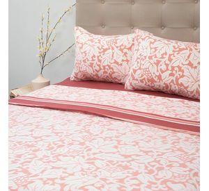 Sábanas Polar Composé 1.5 Plazas / Hojas Coral Blanco – Doral