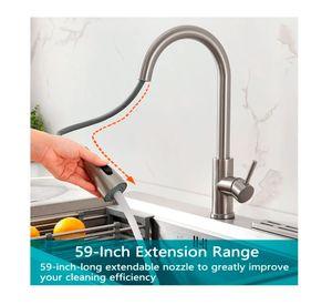 Llave Grifo Monomando Lavaplatos Extensible Niquel
