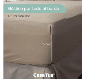 Sabanas casatua hotel funda almohada 2 plazas color beige