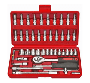 Juego De Herramientas Mecánicas Dados Llaves Acero 46 Pcs