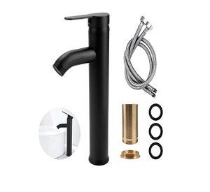 Llave Monomando Lavatorio Alto Notte Negro Griferia Premium