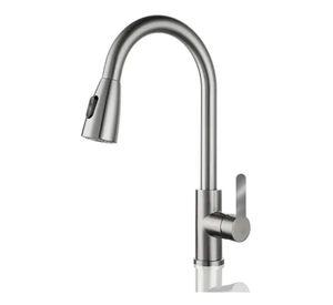 Llave Grifo Monomando Lavaplatos Extensible Niquel