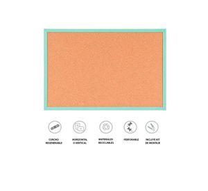 Pizarra Corcho 60x40cm MDF Pastel Verde