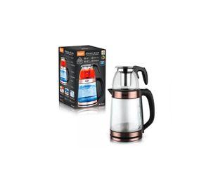 Hervidor de agua eléctrico de vidrio doble con filtro de té