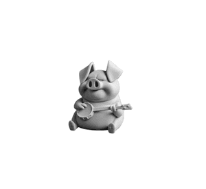 Figura Decorativa Prints Patro-Cerdito Tocando Banjo