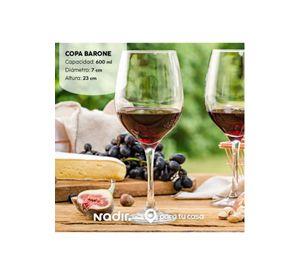 Copa de degustación copón, 600 ml, Barone Nadir, pack de 6 unidades, color transparente