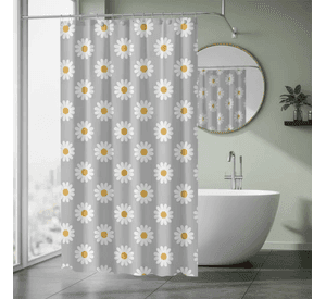 Cortina Para Ducha Peva Con Ganchos 180x180cm