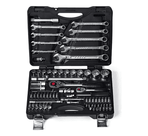 Juego de dados y llaves Poligonales 82 Piezas Force 4821-9