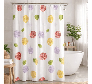 Cortina Para Ducha Estampado Con Ganchos 180x180cm