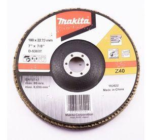 Disco flap 180 x 22,23 mm GR 40 Metal y Acero inox. Makita D-53827