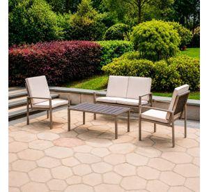 Juego Set Terraza Syros 4 Personas Con Cojin Northwest
