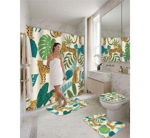 Set Decorativo De Baño 4 Piezas Cortina, Alfombras Y Funda De Inodoro m5
