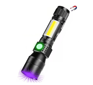 Linterna Táctica Uv Ultravioleta Recargable Con 7 Modos Negro Negro