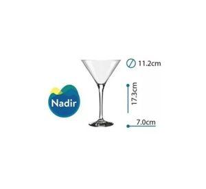 Copa Martini de vidrio para cóctel, 8.5 oz / 100 ml, set de 6 piezas, Nadir