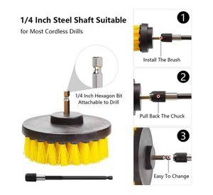Set 4 Cepillos Limpieza Con Taladro Auto Hogar Tapiz Norplat