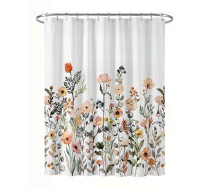 CORTINA DE BAÑO DE TELA IMPERMEABLE MAS FORRO CON DISEÑO FLOREADO F3