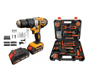 Pack Taladro Inalámbrico Percutor 13 Mm + 2 Baterías + Set 150 Herramientas