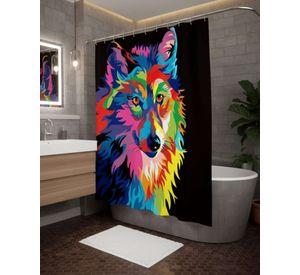 Cortina de Baño Tela Género + Forro Impermeable c15