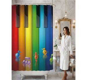 Juego de Cortina de Baño Tela Género + Forro Impermeable T17