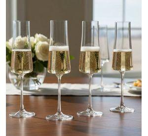 SET 4 COPAS CHAMPAGNE TRENTO BOHEMIA, 210 ML