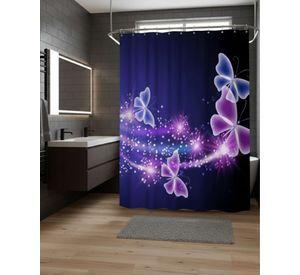 Cortina de Baño Tela Género + Forro Impermeable c07