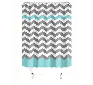 CORTINA PARA BAÑO IMPERMEABLE MAS FORRO CON DISEÑO A RAYAS