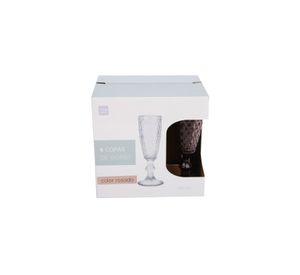 Set 6 copas vidrio rosado 160ml