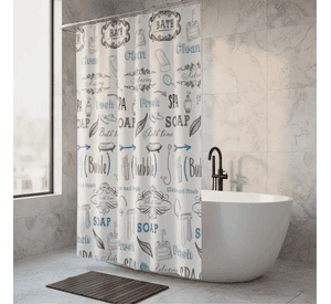 Cortina De ducha Impermeable 180x180cm Estampada Con Ganchos