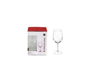 Set 4 Copas Vino Vidrio Transparente 350Ml