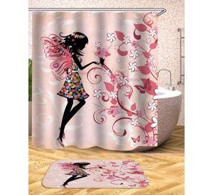 Cortina de Baño Tela Género + Forro Impermeable c04
