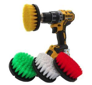 Set 4 Cepillos Taladro Tapiz Limpieza Vehículos Y