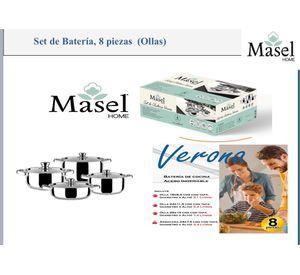 Batería de cocina Verona 8 piezas Silver- Acero Inoxidable