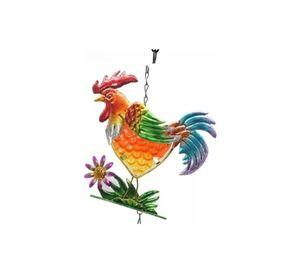 Colgante Decorativo: Gallo De Vidrio-cobre Vitral PB-B3