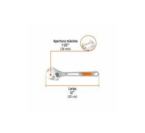 Llave Francesa Regulable C/mango Vinilo 12 Truper Pet-12x