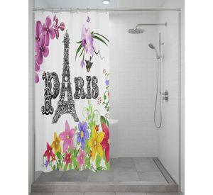 Cortina de Baño Tela Género + Forro Impermeable c08