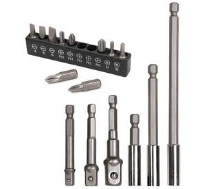 Set 16 Puntas Adaptadores Y Destornillador 1 4 1 2 3 8