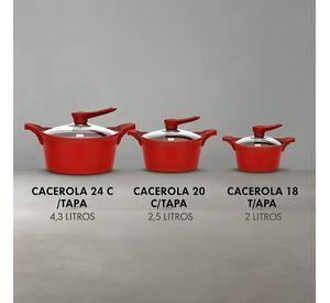 Batería Cocina 6 Piezas Aluminio Fundido Rojo BOHLIER 2.0