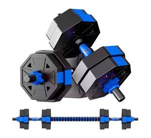 Set Mancuernas Y Barra Armable 20kg Pesas Ajustables Fitness