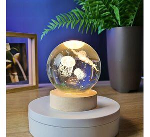 Lampara Bola De Cristal LED Medusas y Luna