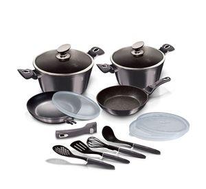 Bateria de cocina 13 piezas antihaderente Marmol