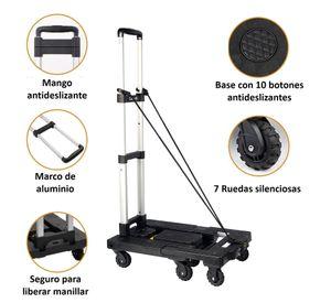 Carro Plegable De Carga Tipo Plataforma 150 Kilos 7 Ruedas Yegua