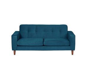 Sofa Salerno 3C Tela  Velvet  Azul Petroleo